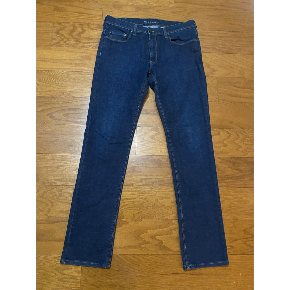 Mott & Bow Jeans Mens 34x34 Slim Fit Blue Stretch Denim Dark Wash